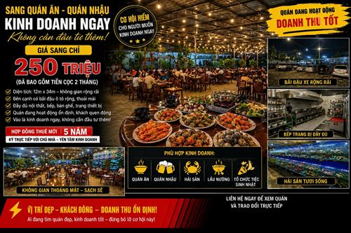 SANG NHƯỢNG QUÁN ĂN, QUÁN NHẬU – VỊ TRÍ ĐẸP TẠI LONG THÀNH, ĐỒNG NAI 